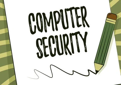 Text showing inspiration Computer Security. Word Written on protection of Stock Illustration