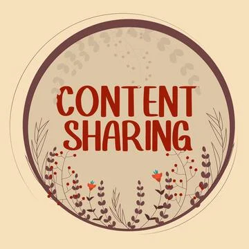 Text showing inspiration Content Sharing. Concept meaning distribution of Stock Illustration