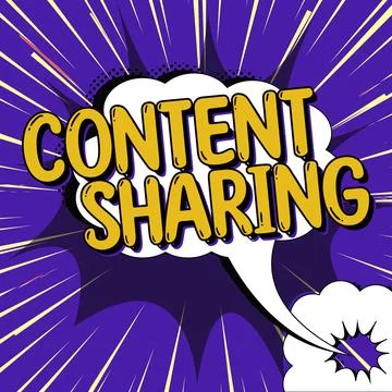 Text showing inspiration Content Sharing. Business overview distribution of Stock Illustration