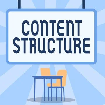Text showing inspiration Content Structure. Word for information that is Stock Illustration