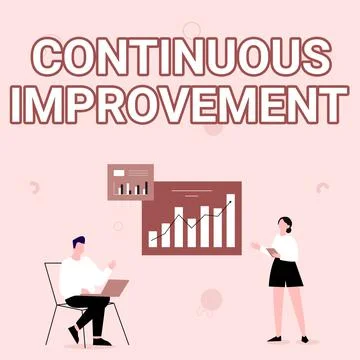 Text showing inspiration Continuous Improvement. Word Written on making small Stockillustratie