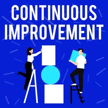Text showing inspiration Continuous Improvement. Business approach Ongoing Stock Illustration
