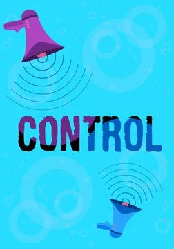 Text showing inspiration Control. Business idea Power to influence direct Illustrazione stock