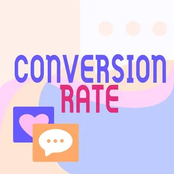 Text showing inspiration Conversion Rate. Word for number of visitors to a 스톡 일러스트