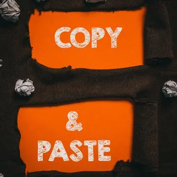 Text showing inspiration Copy Paste. Word for an imitation, transcript, or Stock Photos