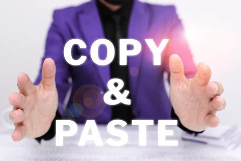 Text showing inspiration Copy Paste. Business showcase an imitation, transcript Stock Photos