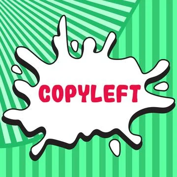 Text showing inspiration Copyleft. Concept meaning the right to freely use Illustrazione stock