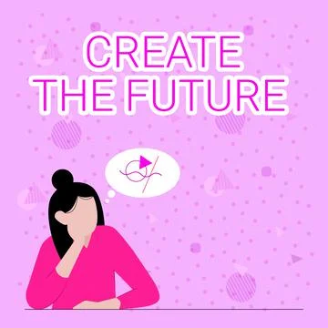 Text showing inspiration Create The Future. Word Written on work really hard to Stock Illustration