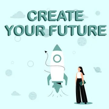 Text showing inspiration Create Your Future. Business idea Set Target and Career Stock Illustration