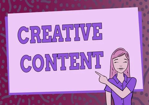 Text showing inspiration Creative Content. Business concept providing showing Illustrazione stock