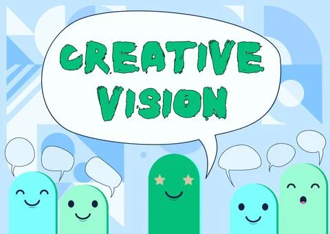 Text showing inspiration Creative Vision. Business showcase process of 스톡 일러스트