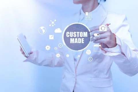 Text showing inspiration Custom Made. Business overview personalized object Stock Photos