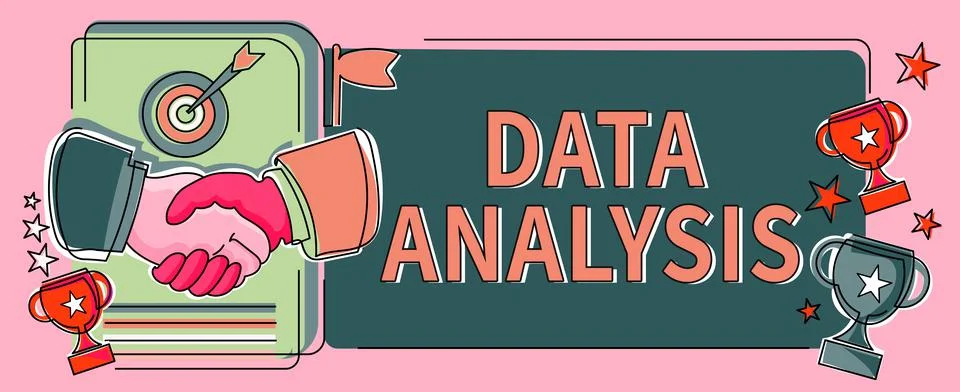 Text showing inspiration Data Analysis. Business showcase Business intelligence Stock Illustration
