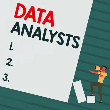 Text showing inspiration Data Analysts. Conceptual photo Programmer Design and Stock Illustration