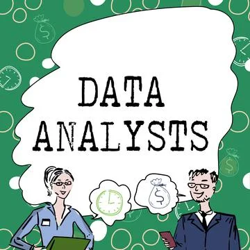 Text showing inspiration Data Analysts. Word Written on Programmer Design and Stock-Illustration