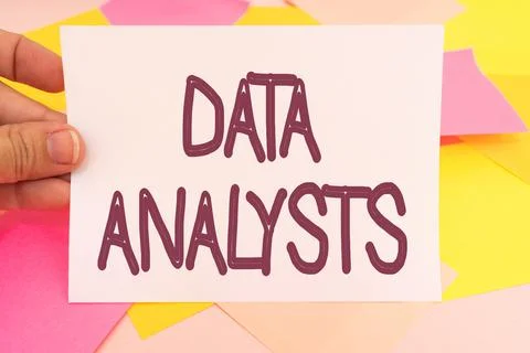Text showing inspiration Data Analysts. Business showcase Programmer Design and Stock Photos
