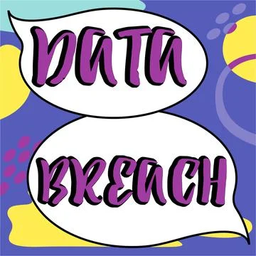 Text showing inspiration Data Breach. Business concept security incident where Stockillustratie
