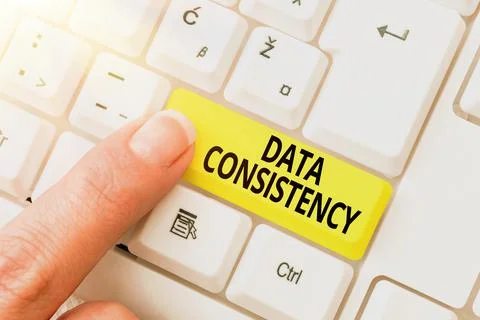 Text showing inspiration Data Consistency. Business concept data values are the Stock Photos