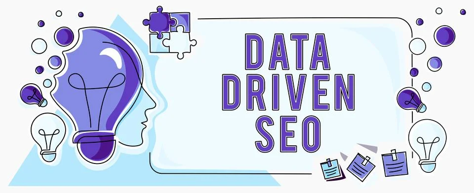 Text showing inspiration Data Driven Seo. Business concept Search engine 스톡 일러스트