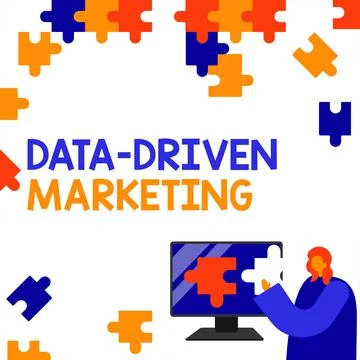 Text showing inspiration Data Driven Marketing. Word Written on Strategy built 스톡 일러스트