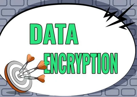 Text showing inspiration Data Encryption. Business idea Conversion of data into Stock Illustration