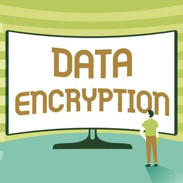 Text showing inspiration Data Encryption. Business idea Symmetrickey algorithm Stock Illustration
