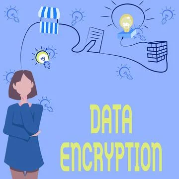 Text showing inspiration Data Encryption. Internet Concept Symmetrickey Stock Illustration