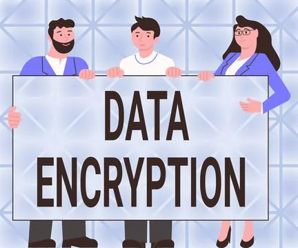 Text showing inspiration Data Encryption. Business idea Symmetrickey algorithm 스톡 일러스트