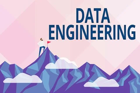 Text showing inspiration Data Engineering. Word for data science that focuses on 스톡 일러스트