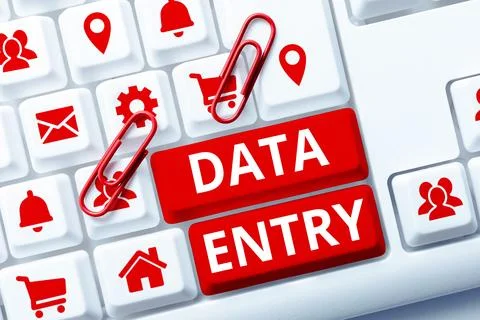 Text showing inspiration Data Entry. Business approach process of inputting data Stock Photos