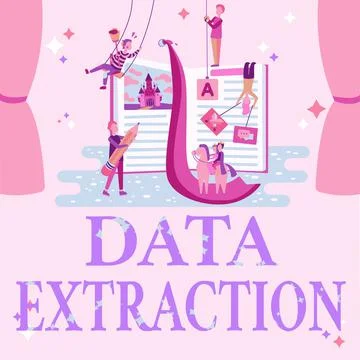 Text showing inspiration Data Extraction. Conceptual photo act or process of Stock Illustration