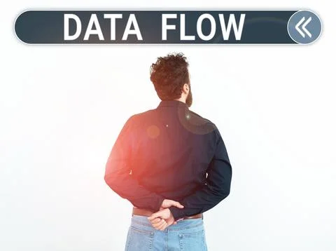 Text showing inspiration Data Flow. Business idea the movement of data through a Stock Photos