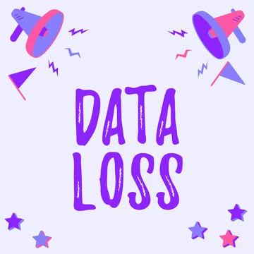 Text showing inspiration Data Loss. Business showcase process or event that Illustrazione stock