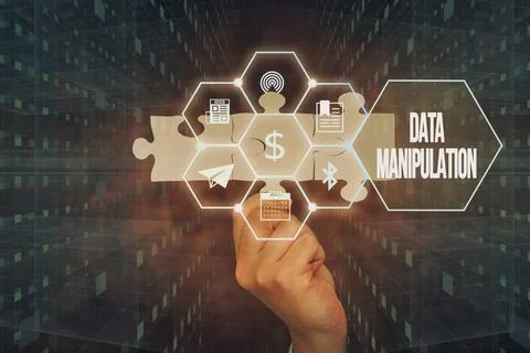Text showing inspiration Data Manipulation. Business showcase the process of Stock Photos