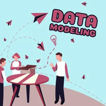 Text showing inspiration Data Modeling. Business overview process of Stock Illustration