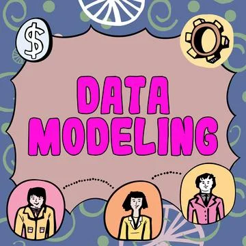 Text showing inspiration Data Modeling. Business overview process of Stock Illustration