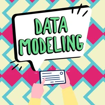 Text showing inspiration Data Modeling. Word for process of transferring data Stock Illustration