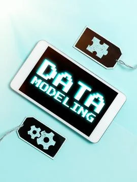 Text showing inspiration Data Modeling. Business concept process of transferring Stock Photos