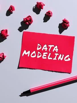 Text showing inspiration Data Modeling. Business showcase process of 写真素材