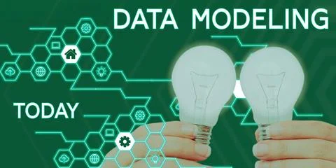 Text showing inspiration Data Modeling. Word for process of transferring data 写真素材