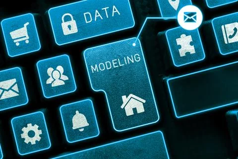 Text showing inspiration Data Modeling. Business concept process of transferring Stock Photos