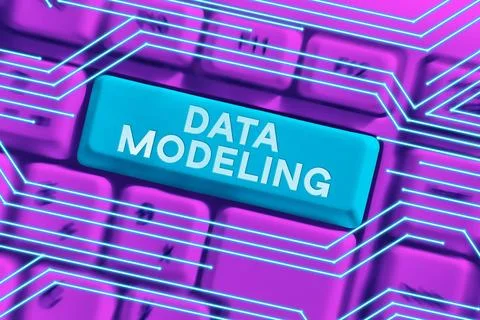 Text showing inspiration Data Modeling. Word for process of transferring data Stock Photos