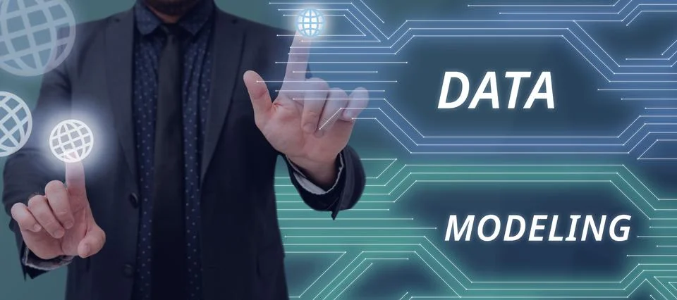 Text showing inspiration Data Modeling. Business concept process of transferring 스톡 사진
