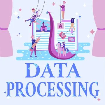 Text showing inspiration Data Processing. Word for collection and manipulation Illustrazione stock