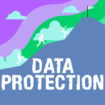 Text showing inspiration Data Protection. Business concept legal control over Stock Illustration