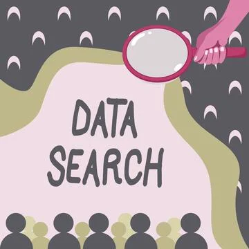 Text showing inspiration Data Search. Business concept gathers and reports Stock Illustration