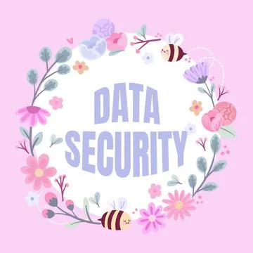 Text showing inspiration Data Security. Word for Confidentiality Disk Encryption Stock Illustration