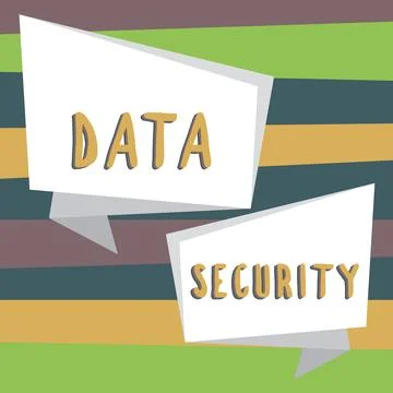 Text showing inspiration Data Security. Concept meaning Confidentiality Disk Stock Illustration