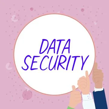 Text showing inspiration Data Security. Business idea Confidentiality Disk Stock Illustration