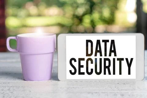 Text showing inspiration Data Security. Business overview Confidentiality Disk Stock Photos